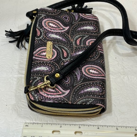Buxton Pretty Paisley Ultimate Zip Around Organizer Crossbody Shoulder Bag - Picture 12 of 13
